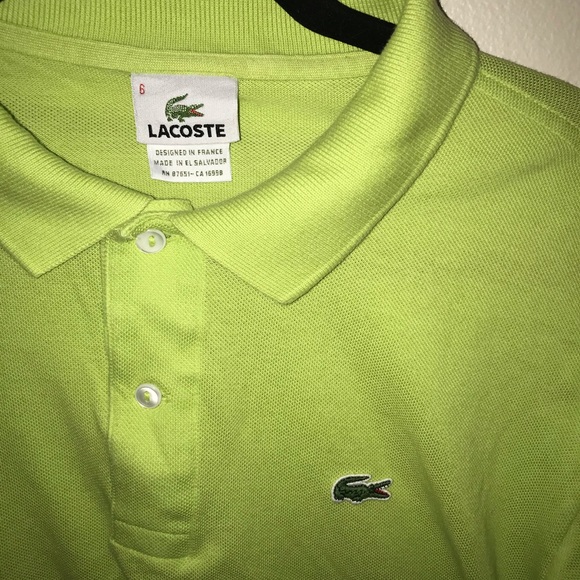 Lacoste Other - Men’s Lacoste Polo Shirt - Size 6 (L) Lime Green